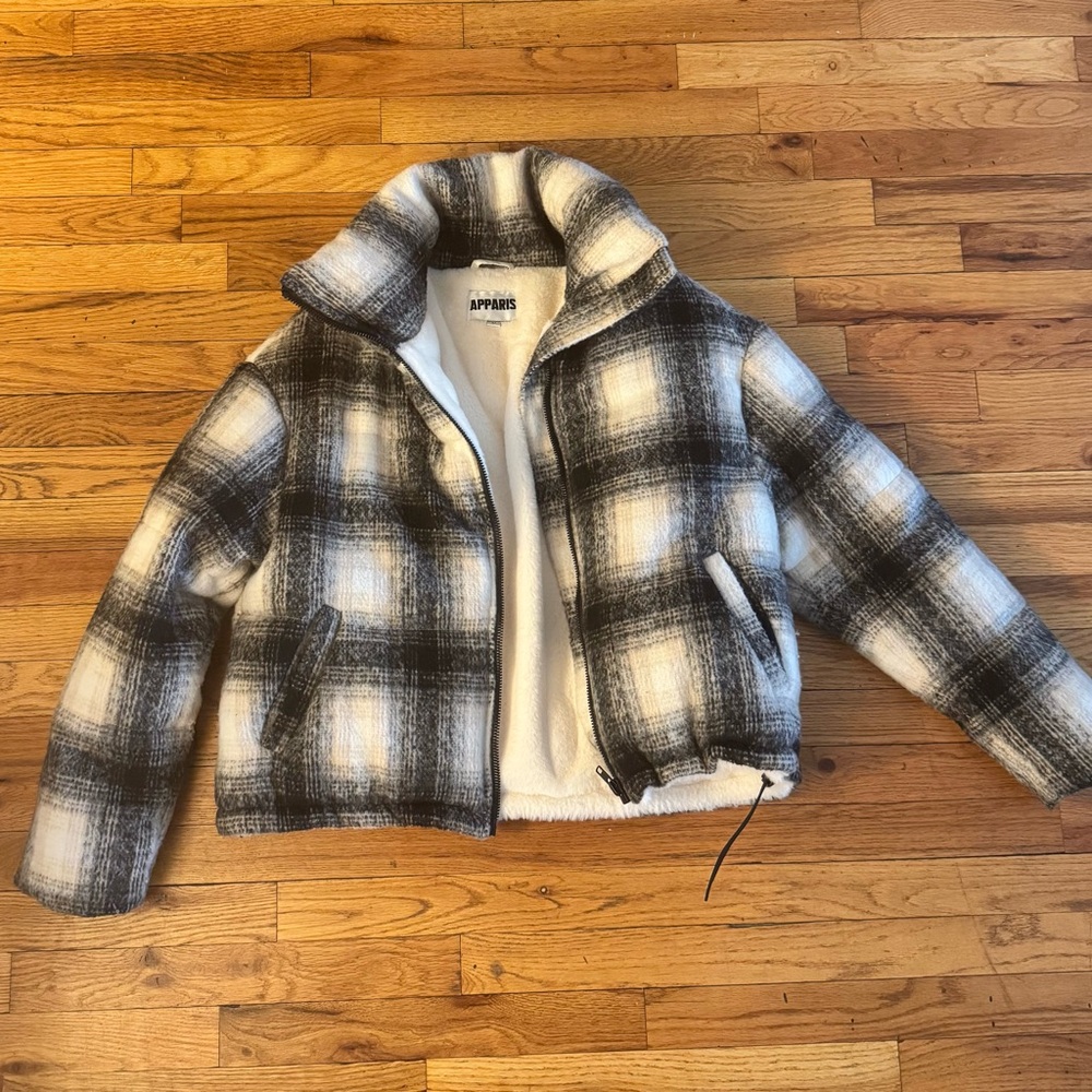 Apparis Womens Marianny Fax Fur Short Puffer Jacket MEDIUM